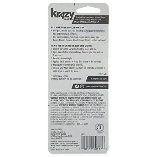 Krazy Glue All Purpose Instant Superglue, 2 g, (2 Pack) - size: 2 Count