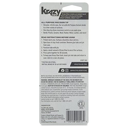 Krazy Glue All Purpose Super Glue, Precision Tip, 2 Grams, 2 Count (Pack of 2) - size: 2 Count (Pack of 2)