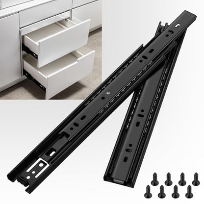 Full Extension Drawer Slides 12 Inch 1 Pairs Side Mount Metal Ball Bearing Drawer Slides Rails,10 12 14 16 18 20 22 Inch 100 LB Load Capacity Cabinet Wardrobe Slider Kitchen Glides - size: 12 Inch