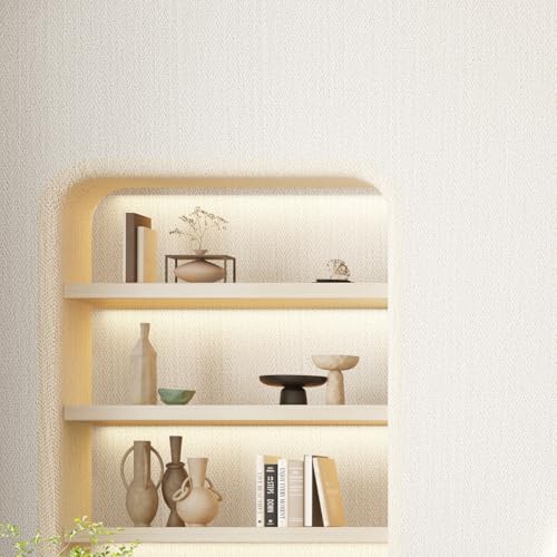 Haimin Fabric Wallpaper 24" x 393" Peel and Stick Textured Contact Paper - color: Off-White