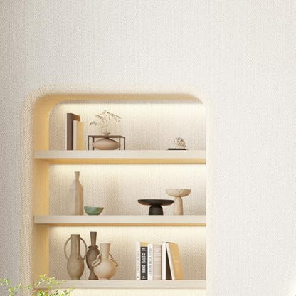 Haimin Fabric Wallpaper 24" x 393" Peel and Stick Textured Contact Paper - color: Off-White