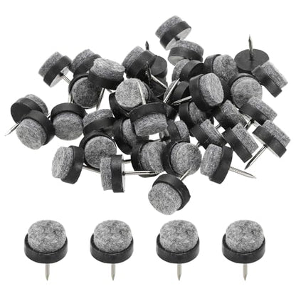 PATIKIL 17 mm Nail-on Felt Pads 40Pcs Round Felt Furniture Sliders Black - color: Black, size: 17 mm