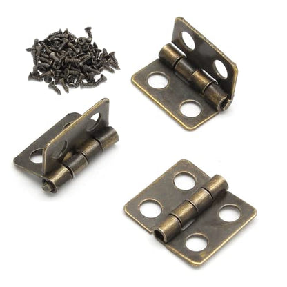 BokWin Mini Hinge for Wooden Jewelry Box, 50PCS, 13 x 12 mm