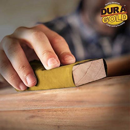 Dura-Gold Premium 1/4 Sheet Gold Sandpaper Sheets, 240 Grit (Box of 400) - size: 240-Grit