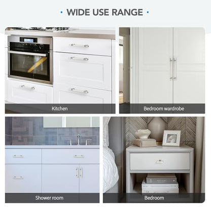 HOME EDIT 5 inch Brushed Nickel Cabinet Handles, 10 Pack Kitchen Cabinet Handles Drawer Pulls Zinc Alloy Square Bar Kitchen Pulls - color: Brushed Nickel, size: 5 Inch Hole Center