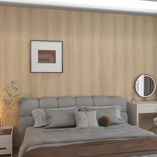 24x197inch Wide Brown Wood Contact Paper Peel and Stick Countertop Oak Walnut Textured Wallpaper Light Wood Grain Vinyl Wrap Air Guide Slot Design Matte Thickened Self-Adhesive Waterproof Wall Sticker - color: Light Brown, size: 24" x 197"
