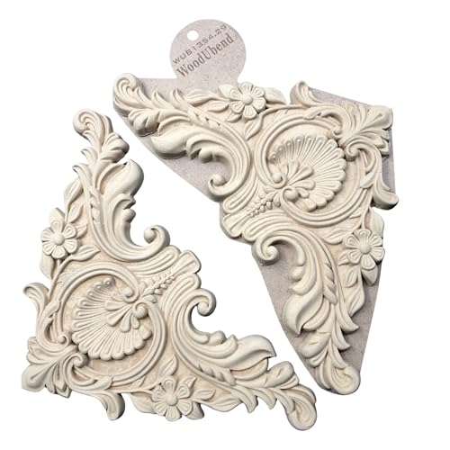 WoodUbend WUB1354.29 Pack of 2 Baroque Pediments - Wood Appliques - Heat Bendable & Flexible Onlays 17x29cm - DIY Craft, Furniture & Home Decor - Easy to Apply & Paint - Versatile, Reusable & Durable - size: WUB1354.29