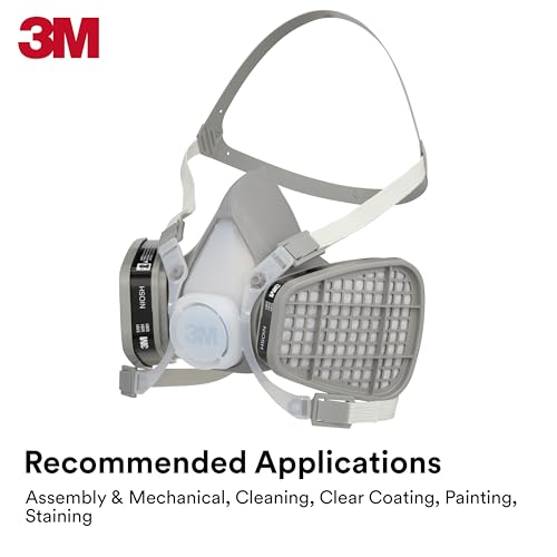 3M Half Facepiece Disposable Respirator, Organic Vapor, NIOSH Approved, Lightweight, Pre-assembled, No Maintenance - style: Large