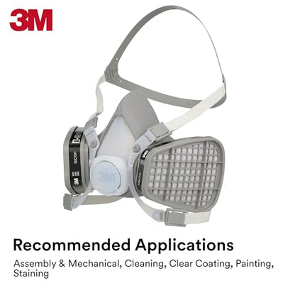 3M Half Facepiece Disposable Respirator, Organic Vapor, NIOSH Approved, Lightweight, Pre-assembled, No Maintenance - style: Small