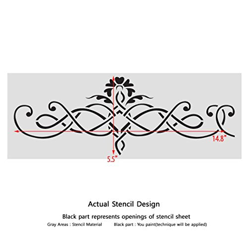 Wall Border Elegant Classic Stencil Pattern 097 Reusable Template for DIY Wall Decor