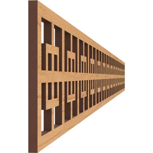 46 3/8"W x 4"H x 1/4"T Cambridge Fretwork Moulding, Maple - color: Maple, size: 4-in. H x 0.25-in. T