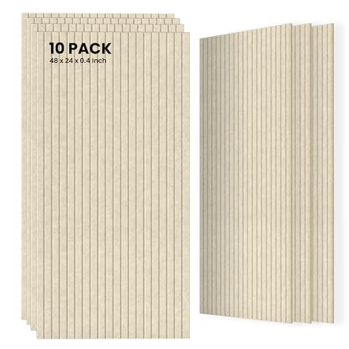 TO-TH Soundproof Wall Panels Decorative Noise Dampening Panel 10Pack, Camel - color: Camel, size: 10 pcs - 47.2'' * 23.6''