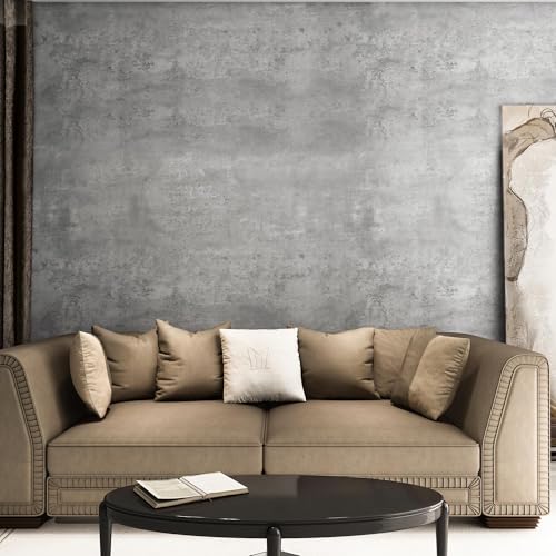 Light Grey Concrete Wallpaper, 17.7"x118" - color: Light Gray, size: 17.7" x 118"