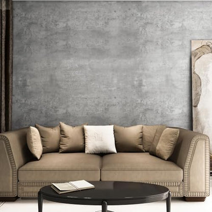 Light Grey Concrete Wallpaper, 17.7"x118" - color: Light Gray, size: 17.7" x 118"