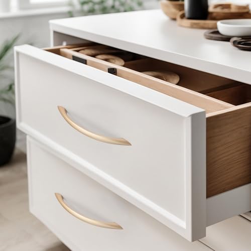 Cabinet Handles 5 Inch Gold Curved Drawer Pulls, 30 Pack - color: Gold