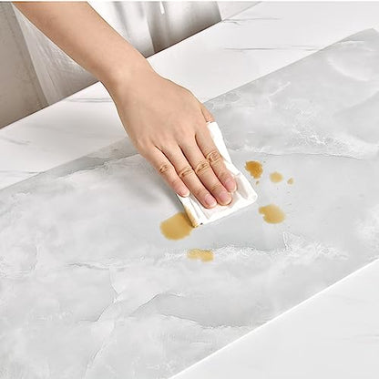 Haimin 3D Wall Panels Peel and Stick Marble Tile Look 10 Pack Waterproof - color: Light Gray-MNH