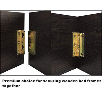 No-Mortise Bed Rail Brackets 4 Pack Heavy Duty & Rust Proof
