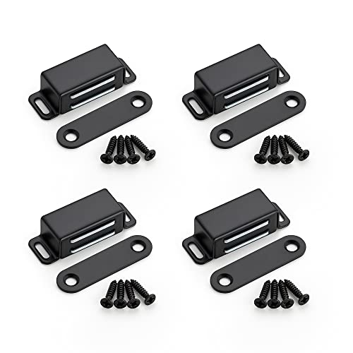 Ravinte Matte Black Magnetic Door Catch, Black Cabinet Magnets 4 Pack - color: Matte Black