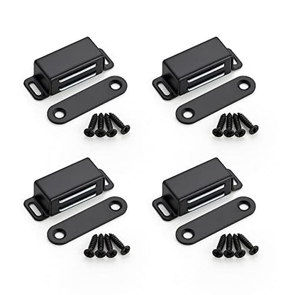Ravinte Matte Black Magnetic Door Catch, Black Cabinet Magnets 4 Pack - color: Matte Black