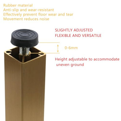 Geesatis 4 Inch Adjustable Table Legs,Brushed Antique Gold Furniture Legs - color: Brushed Antique Gold, size: 4 In