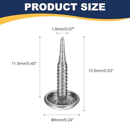 uxcell 50Pcs Upholstery Nails, 6x13.5mm Upholstery Tacks Furniture Tacks - color: Silver, size: 6x13.5mm
