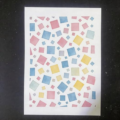 TIAMECH A4 Reusable Geometric Square Stencil for Painting - color: Geometric Square