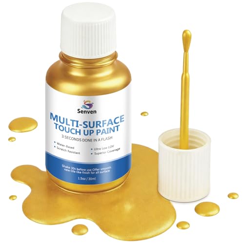 Liquid Gold Leaf Paint Multi Surface Rich Gold Paint for Metal, Wood, Plastic, Canvas, Appliance, Furniture Scratch Repair & Art Handcrafts 30ml/1.5oz Fast Drying Acrylic Metallic Finish - size: 1.5 Fl Oz (Pack of 1)