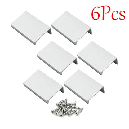 1.97 Inch Finger Pull 6Pcs, 1.26 Inch Hole Centers, Aluminum Alloy, Silver - color: Silver, size: 50mm/1.97", style: Straight Edge