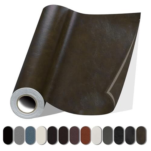 Leather Repair Patches, Self Adhesive Vinyl for Couches Furniture - color: Glossy Dark Brown, size: 17X79 inch