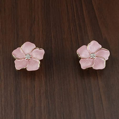 Geesatis Petal Flower Knobs,Pink Flower Knobs,Five Petal Drawer Pull,4 pcs - style: B-Pink