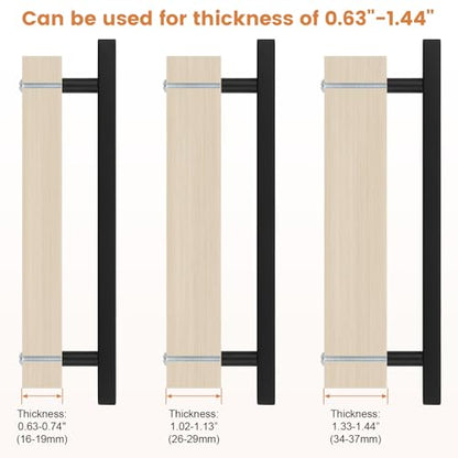 Probrico Matte Black Cabinet Handles & Pulls 7.5" CC Square 5 Pack - color: Black, size: Hole Center: 192mm(7.5inch)
