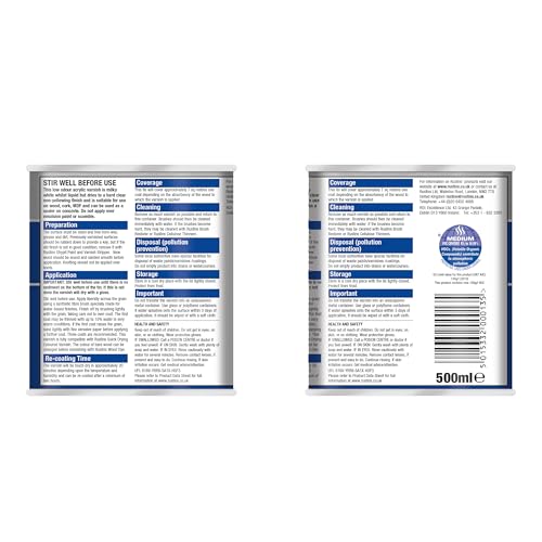 Rustins Quick Dry Varnish Clear Satin 500ml | 16.9 Fl. Oz. - color: Satin Clear, size: 500ml.
