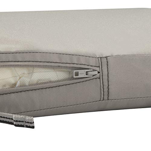 Classic Accessories Ravenna Water-Resistant 17 x 15 x 2 Inch Patio Seat Cushion, Mushroom, Chair Seat Cushion - color: Mushroom, size: 17"W x 15"D x 2"Thick