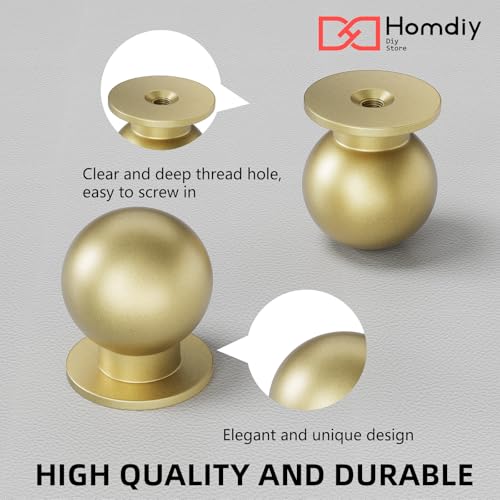 homdiy 25 Pack 15/16in Matte Gold Cabinet Knobs - color: Matte Gold