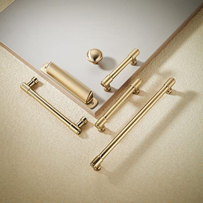 khtumeware 10 Pack Brushed Brass Drawer Cup Pulls Kitchen Cabinet Hardware Brushed Gold Bin Cup Dresser Drawer Handles Knobs for Dresser Drawers 2-1/2 inch Hole Center - color: Brushed Brass, size: Cup Pulls 2-1/2" Hole Center