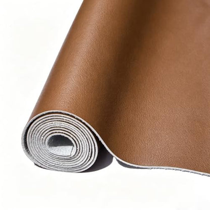 Premium Heavy-Duty 1.4mm Thick Full-Grain Embossed Faux Leather, 54" Wide - color: Brown, size: 1 Yard （36in*54in）