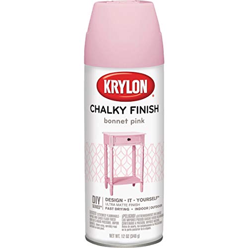 Krylon K04116000, Bonnet Pink, K04116007 Chalky Finish Spray Paint, 12 Ounce, (Pack of 1) - color: Cotton Candy Pink