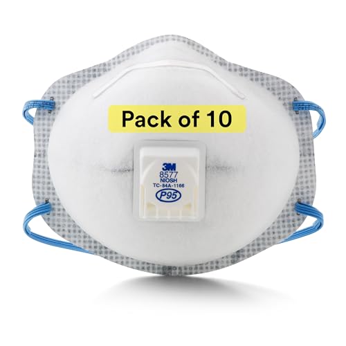 3M Particulate Disposable Respirator 8577, P95, NIOSH APPROVED, Pack of 10