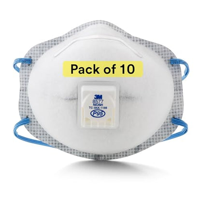 3M Particulate Disposable Respirator 8577, P95, NIOSH APPROVED, Pack of 10