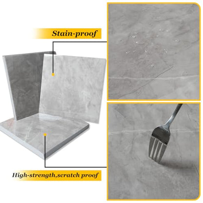20 Sheets Peel and Stick Backsplash, 11.8"x11.8" Stick on Backsplash Tile Stickers Self Adhesive Backsplash Tile for Kitchen Bathroom Laundry Room - color: Gray Marble, size: 20 PACK