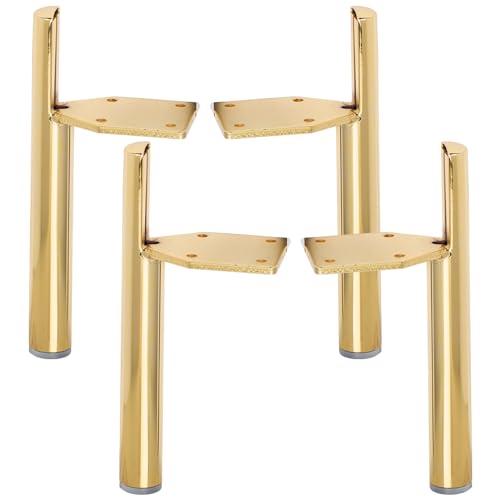 5 Inch Side-Mounted Tapered Metal Legs,4PCS Mid-Century Modern Gold - color: Gold, size: 5 in