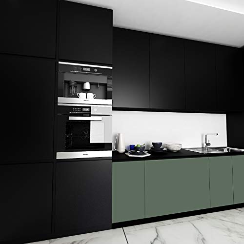 Livelynine 24 X 394 Contact Paper Peel and Stick for Cabinets Waterproof Counter Top Covers Kitchen Cabinet Wallpaper Stick on Black Vinyl Wrap Desk Cover Bathroom Wall Paper Roll Removable Adhesive - size: 24" x 394"