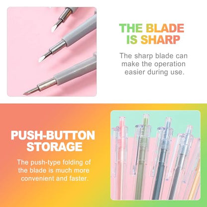 ZukoCert 6 Pack Knife Pen, Precision Craft Cutting Tools, Paper Cutter Pen for Stickers & Scrapbooking, Precision Knife for Crafting with Refillable Blade