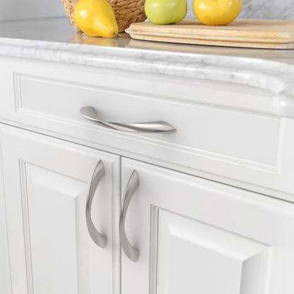 Amerdeco 10 Pack Brushed Satin Nickel Cabinet Pulls 3 Inch(76mm) Hole Center Cabinet Hardware Kitchen Cabinet Handles for Bathroom Drawer Pulls Dresser Pulls ZH0048 - color: Brushed Satin Nickel, size: 3"/76mm Hole Center