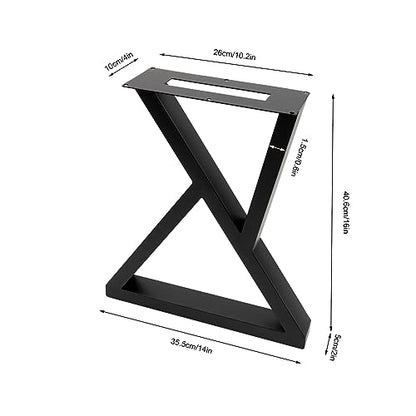 16 Inch Metal Table Legs Set of 2, 440 lbs Capacity Desk Legs - size: 16 Inch