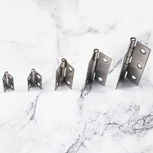 10pcs 304 Stainless Steel 1-inch Folding Butt Hinges Small Hinges Mini Door Hinges for Case Wooden Jewelry Box Lid Crafts (25mm x 18.5mm x 0.8mm) - size: 10pcs 1-inchS w Screws
