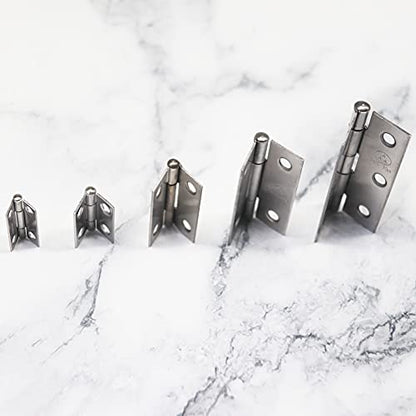 10pcs 304 Stainless Steel 1-inch Folding Butt Hinges Small Hinges Mini Door Hinges for Case Wooden Jewelry Box Lid Crafts (25mm x 18.5mm x 0.8mm) - size: 10pcs 1-inchS w Screws