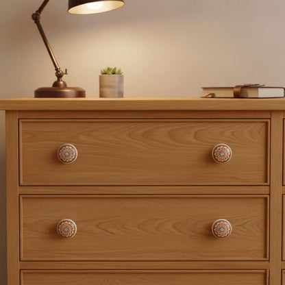 HUAMULAN Ceramic Knobs Boho Cabinet Pulls Drawer Door Handles 15 Pack - color: Pink Floral