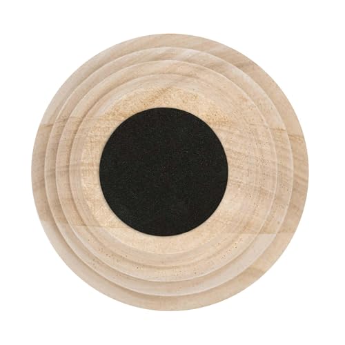 OUTWATER 4 in. H x 4 in. Dia Unfinished Solid Hardwood Bun Foot Leg for Furniture 4 Pack with 4 Free Insert Nuts and Drill Bit - color: Unfinished