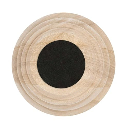 OUTWATER 4 in. H x 4 in. Dia Unfinished Solid Hardwood Bun Foot Leg for Furniture 4 Pack with 4 Free Insert Nuts and Drill Bit - color: Unfinished